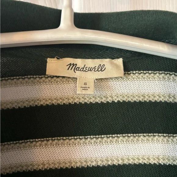 Madewell Forest Green and Cream Striped Top - Picture 2 of 3